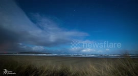Moonlight Cloudy Beach Timelapse