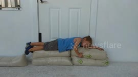 Four-year-old helps with sandbags in the Bahamas before Hurricane Irma