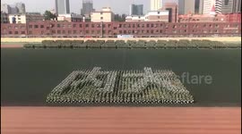 Chinese students take part in spectacular military parade