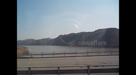 North Korea. DPRK. Kaesong (1) Crossing a bridge. river views. 2015