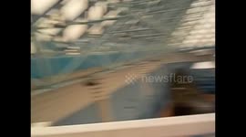 North Korea. DPRK. Pyongyang II (2) Water park, views from slide. 2015