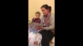 Cute toddler corrects mum's pronunciation