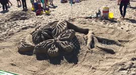 Butterfly, Flower, & Leaves Sand Sculptures for 39th Annual Contest