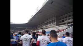 North Korea. DPRK. Pyongyang. Marathon 4. Starting full stadium. 2015
