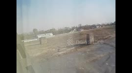 North Korea. DPRK. China. Sinuiju-Dandong. Crossing border and bridge by train. Views destroyed bridge 2015