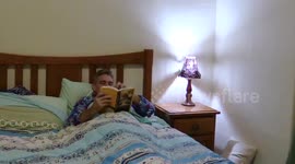 Man devises ingenious way to turn lights off from bed