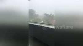 Force of hurricane Irma seen from Miami apartment