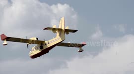 super scooper slow motion close-up flyover