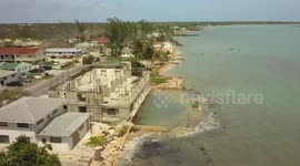 Aerial footage of the southern coast of Nassau after Hurricane Irma