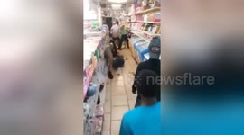 Newsflare Edit - Barstow fight in the liq store