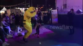 Pokemon man silly EDM dance to DJ music