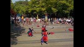 South Korea. Corea del Sur. Seúl. Seoul. Namsan Park. Warriors performace guerreros. 2015 (2) Martial arts