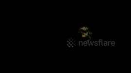 Awesome lightning storm from the air over gulf of Mexico