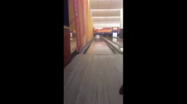 6year old overly happy with his bowling strike