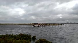 Wild winds in Blakeney Harbour, Norfolk