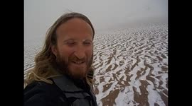 Mongolia. Gobi desert tour. Day 3 (2) Sand dune with snow. 2015