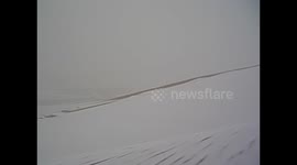 Mongolia. Gobi desert tour. Day 3 (3) Sand dune with snow with views. 2015