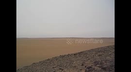 Mongolia. Gobi tour. Day 5 (8) Flat desert and mountains with rocks, mounds. 2015