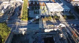 Giant crane condo construction outside my window