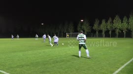 Amateur Soccer Player retires player with Nutmeg