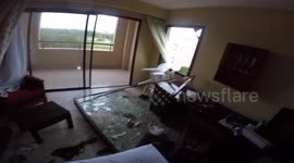 Hotel room destroyed in Hurricane Irma in Cuba