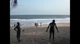 Beach backflips gone wrong