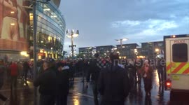 Live scenes outside Emirates Stadium
