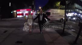 Adult film star Ben Dover with Girlfriend April Paisley attend the UK Glamour Awards