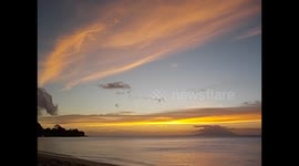 Seychelles 3. Beau Vallon (2) Beautiful colours in the sky after sunset, beach. 2015