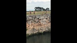 Backflip of cliff