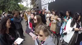 Daisy Lowe avoids anti fur protest