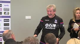 Roy's return! Hodgson greets press before news conference