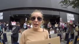 Anti fur Protest at London Fashion Week