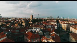 Drone footage captures superb landscapes of Milan, Italy