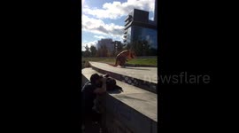 Just a T-rex skateboard fail