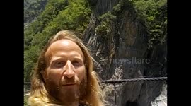 Taiwan. Taroko National Park (2) Gorge and river views. Hanging bridges. 2015