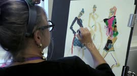 Sue Dray is an Illustration artist lives paints at FASHION SCOUT SS18 Day 3