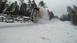 Lucky escape for rally driver after spectacular crash