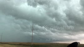 Impressive mammatus clouds in North Dakota