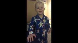 Toddler excited about the ABCs