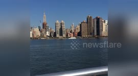 Newsflare Edit - New York City Skyline from East River Ferry