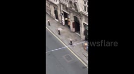 Cordoned street between Liverpool Street and Moorgate