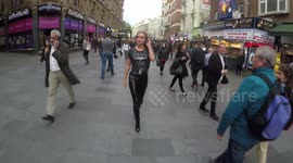 Kimberley Garner stuns in Black PVC Trousers