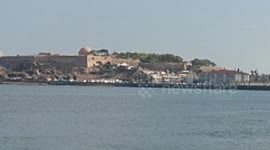 crete, rethymon harbour and seafront mainstreet