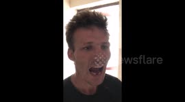 Huge spider crawls out from man's mouth