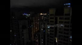 Kazakhstan. Kazajistán. Astana. Skyline at night from rooftop, vistas nocturnas de la ciudad. 2015