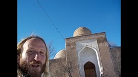 Kazakhstan. Kazajistán. Sayram. Abd al Aziz-Baba mausoleum and snowed cemetery. 2015