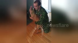 Pitbull welcomes home Canadian soldier after overseas deployment