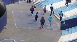 One-legged boy on crutches scores wonder goal
