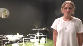 Linnea Walle of Wik & Walsøe showcases some Christmas morning tableware at London Design Fair 2017